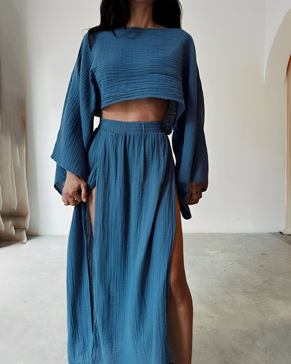 Verena™ | Set elegante in lino a due pezzi