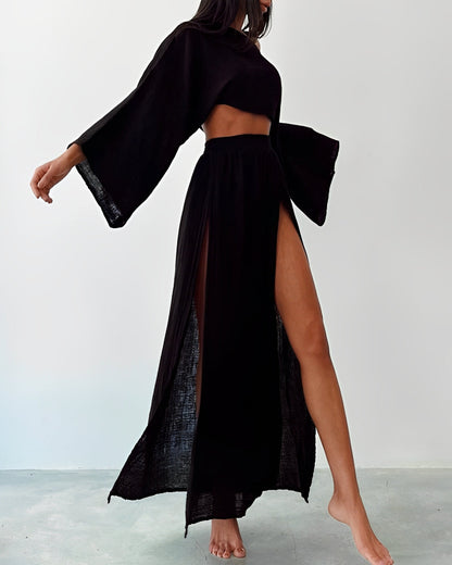 Verena™ | Set elegante in lino a due pezzi