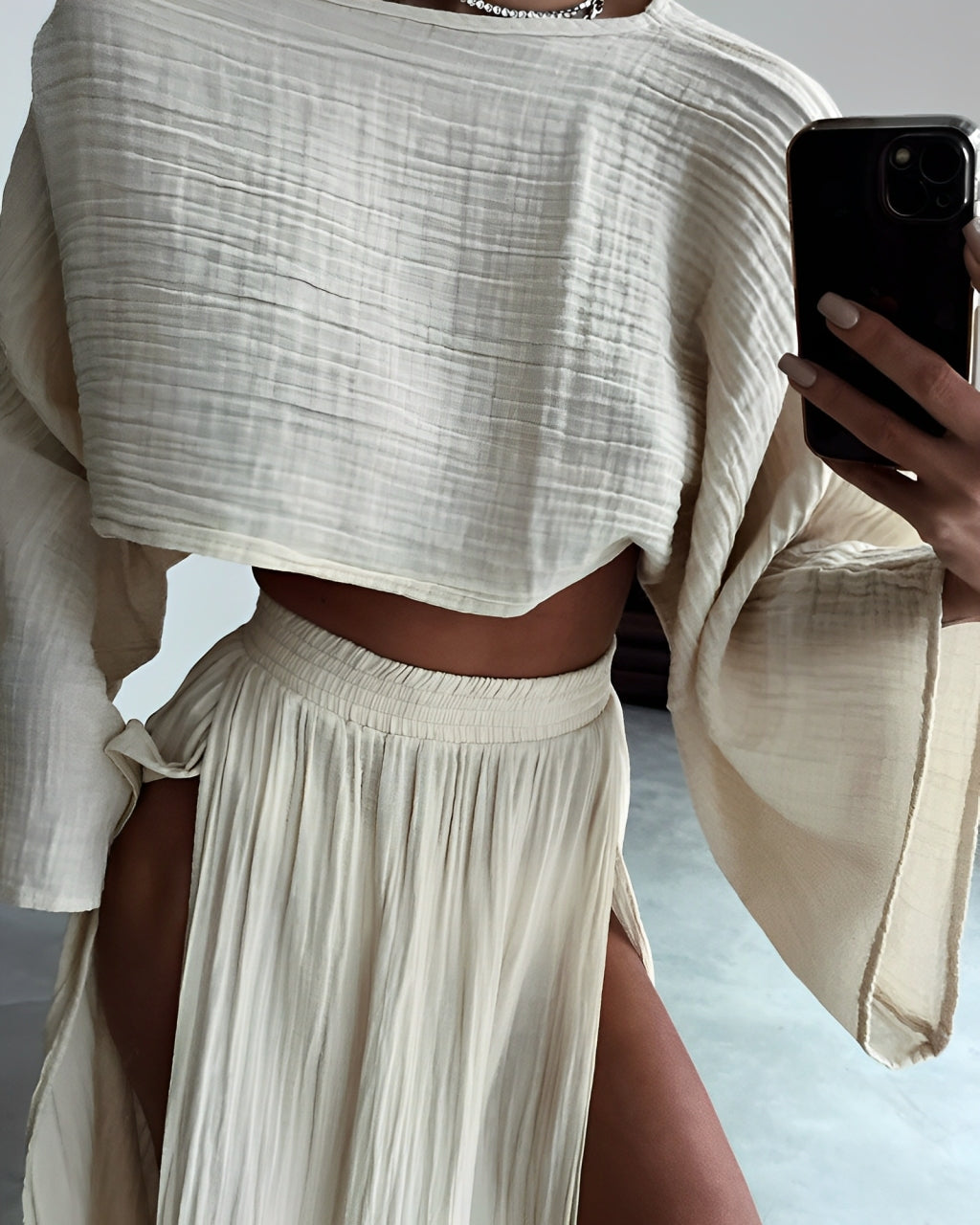 Verena™ | Set elegante in lino a due pezzi