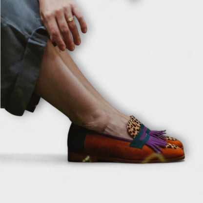 Fallon | Mocassino Marrone con Stampa Leopardata