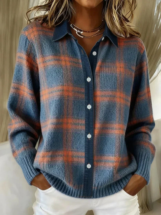 LILLIAN – CAMICIA IN MAGLIA A RIGHE MORBIDE CON BOTTONI