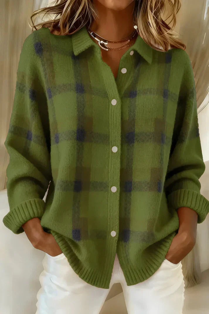 LILLIAN – CAMICIA IN MAGLIA A RIGHE MORBIDE CON BOTTONI