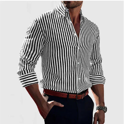 TROY – CAMICIA CLASSICA A RIGHE CON BOTTONI