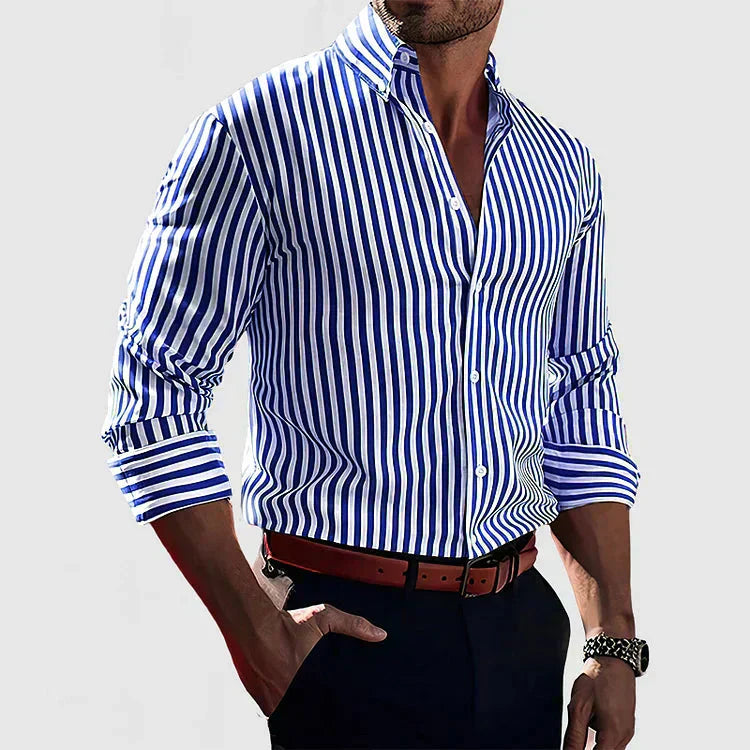 TROY – CAMICIA CLASSICA A RIGHE CON BOTTONI