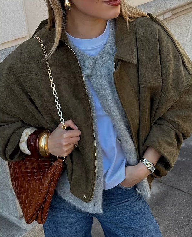 Noraly™ | Giacca Bomber in Suede