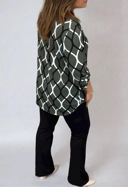 SAVANNAH – BLOUSE ELEGANTE CON STAMPA A ONDE