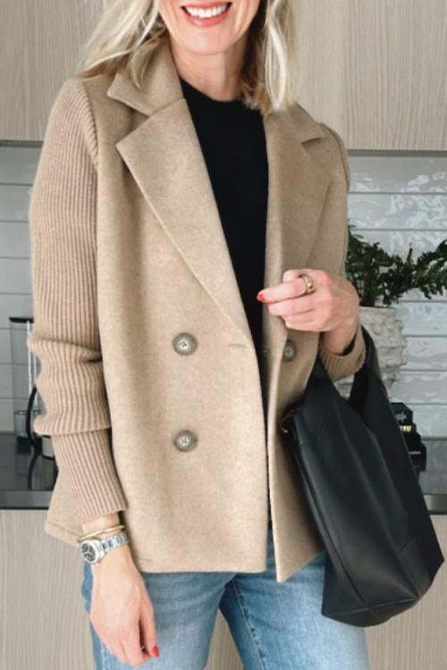 Edda™ | Giacca Elegante con Maniche Lavorate a Maglia