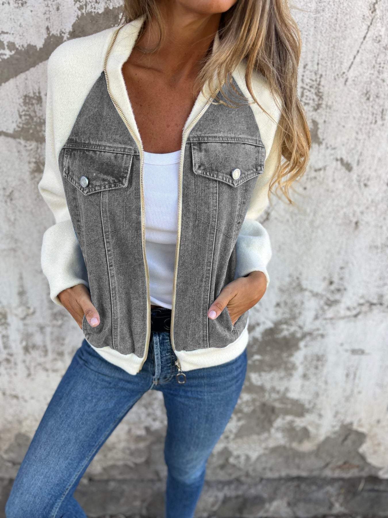 Sophia™ | Giacca in Denim Bicolore