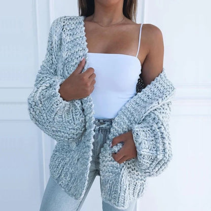LILA – GILET APERTO IN MAGLIA GROSSA