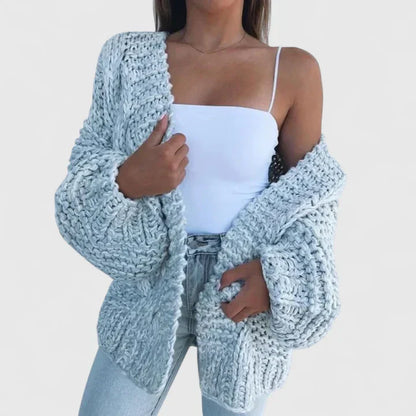 LILA – GILET APERTO IN MAGLIA GROSSA