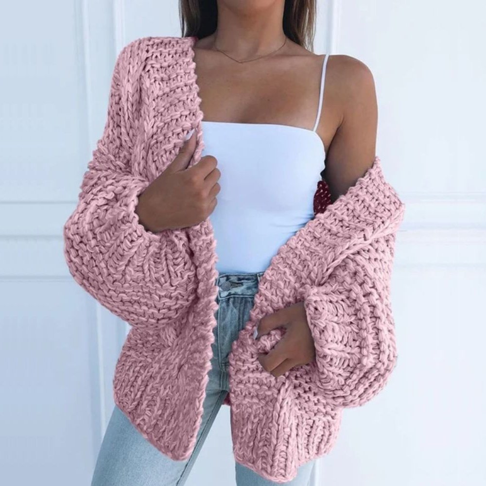 LILA – GILET APERTO IN MAGLIA GROSSA