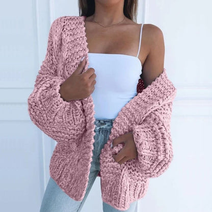 LILA – GILET APERTO IN MAGLIA GROSSA