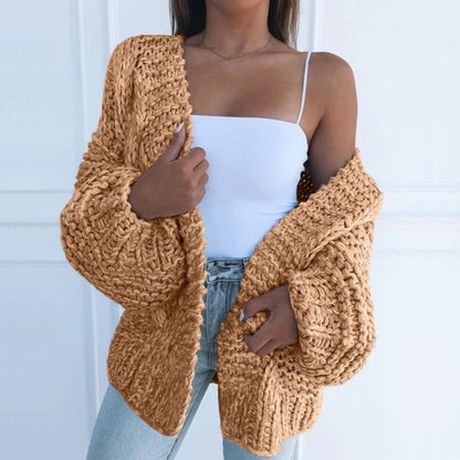 LILA – GILET APERTO IN MAGLIA GROSSA