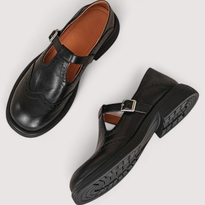 CAMILLE – SCARPE VINTAGE T-STRAP IN PELLE