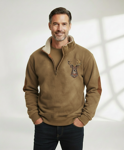 ADRIAN – MAGLIONE CON MEZZO ZIP IN FODERA SHERPA