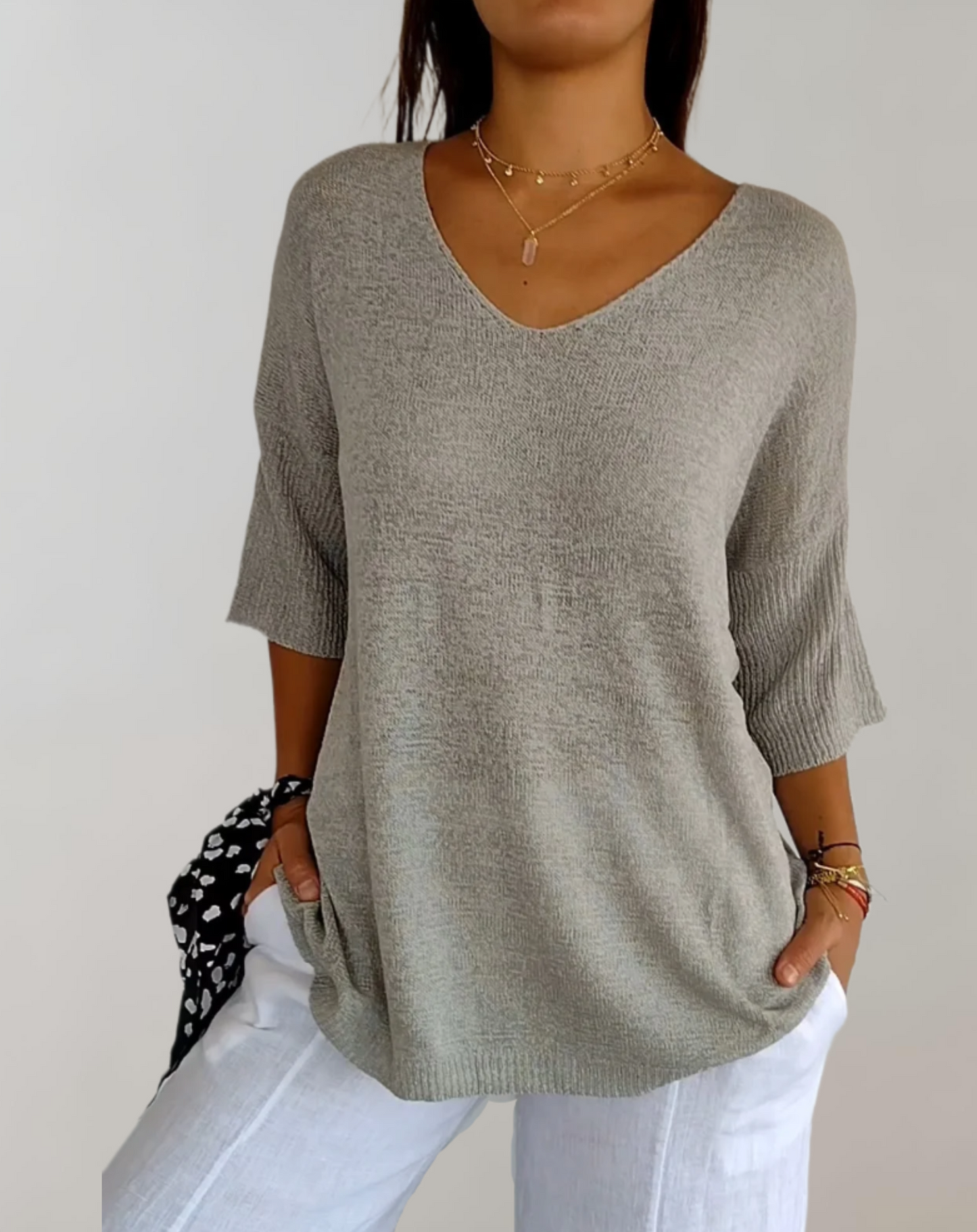 Mira™ | Top In Maglia Con Scollatura A V