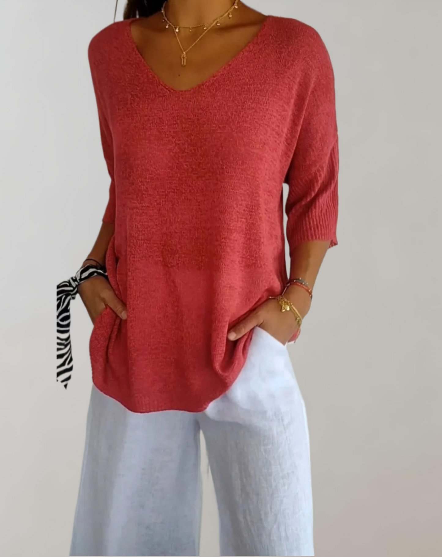 Mira™ | Top In Maglia Con Scollatura A V