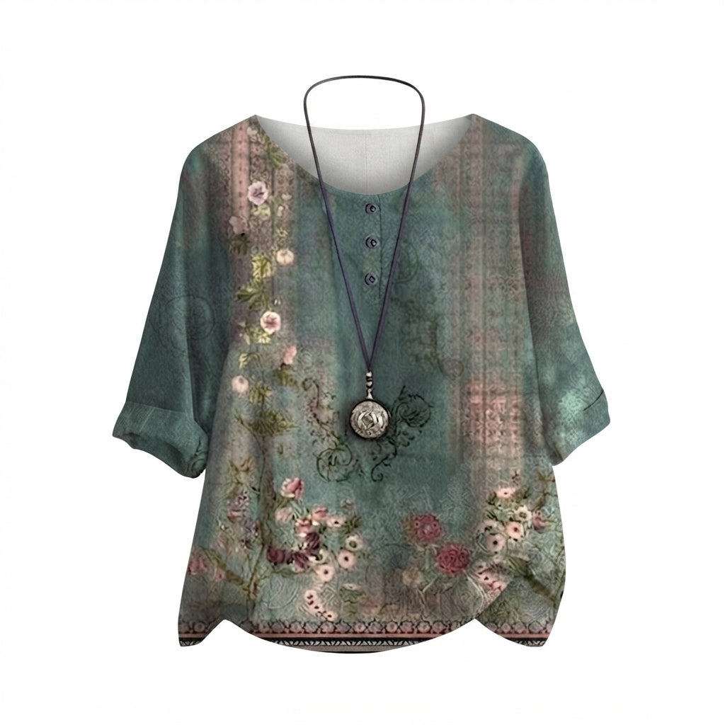 BLUSA VINTAGE A FIORI DA DONNA