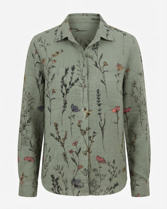 BLUSA BOTANICA CON BOTTONI DA DONNA