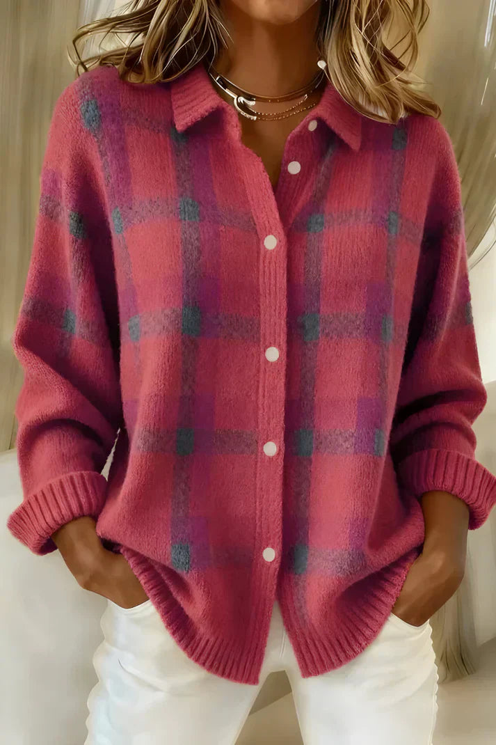 LILLIAN – CAMICIA IN MAGLIA A RIGHE MORBIDE CON BOTTONI