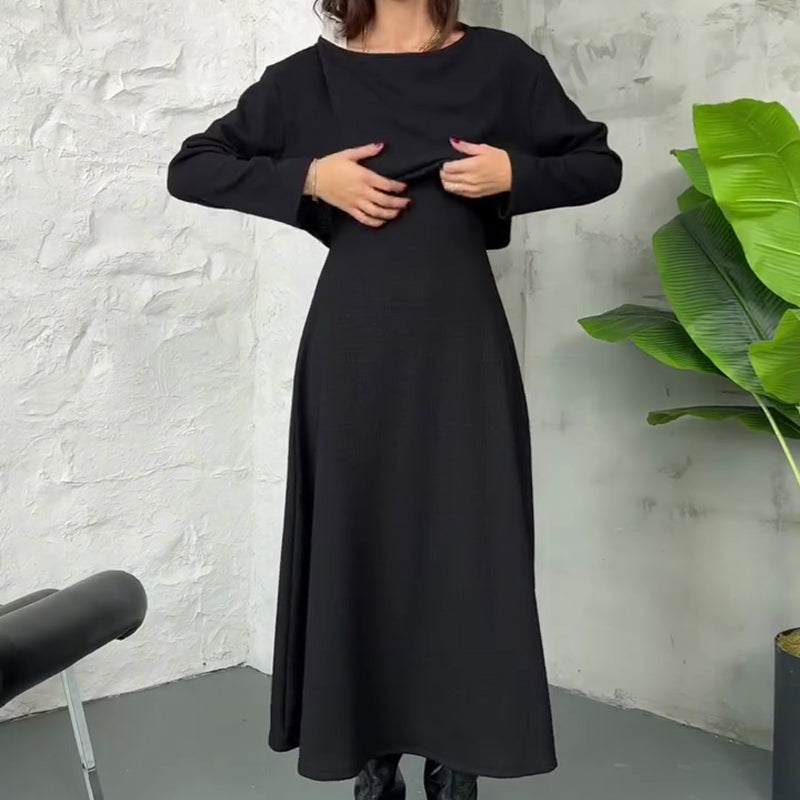 Kalissavine - Set Due Pezzi in Maglia per Donne – Vestito Midi & Elegante Top Corto