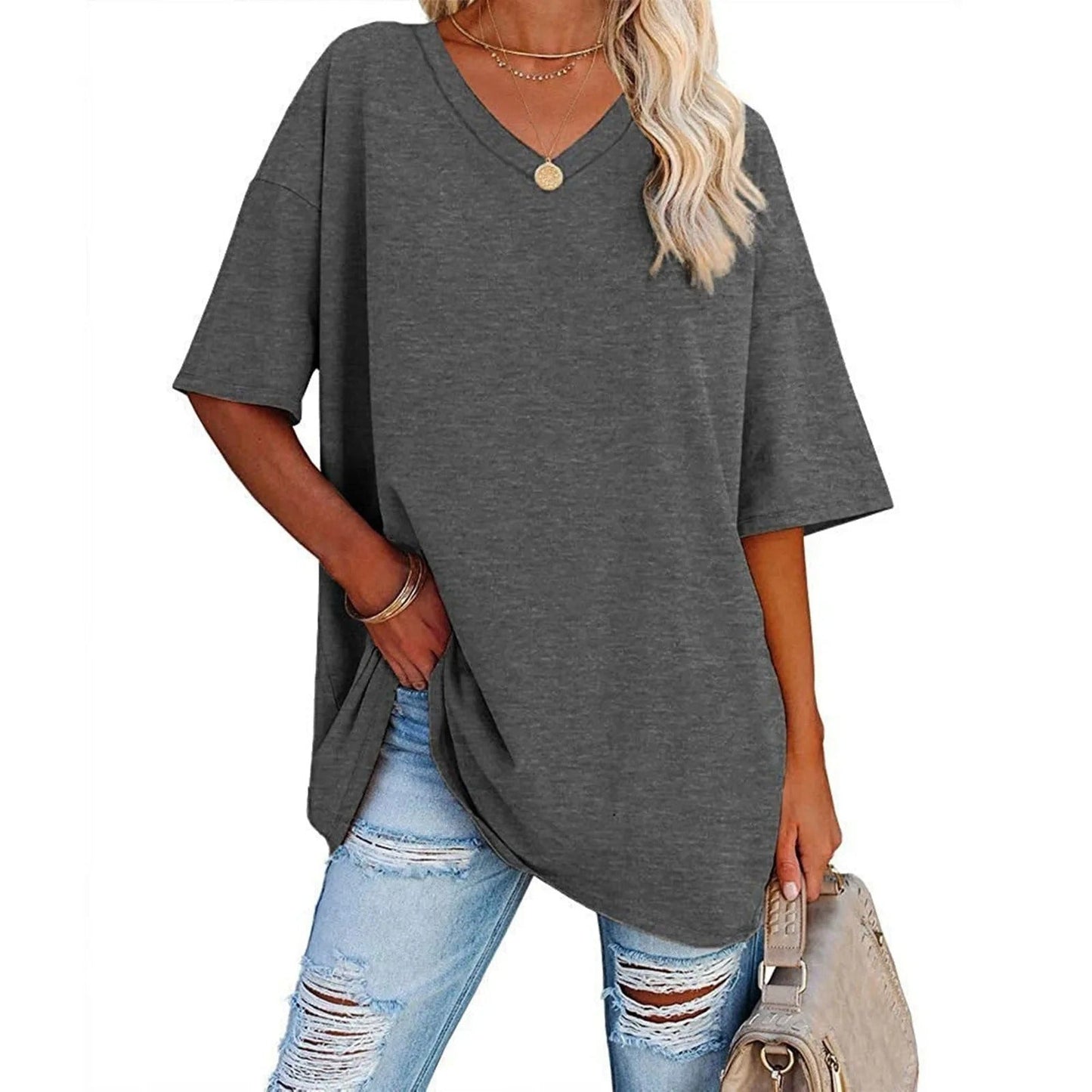 Tjarda™ | T-Shirt Oversize con Collo a V
