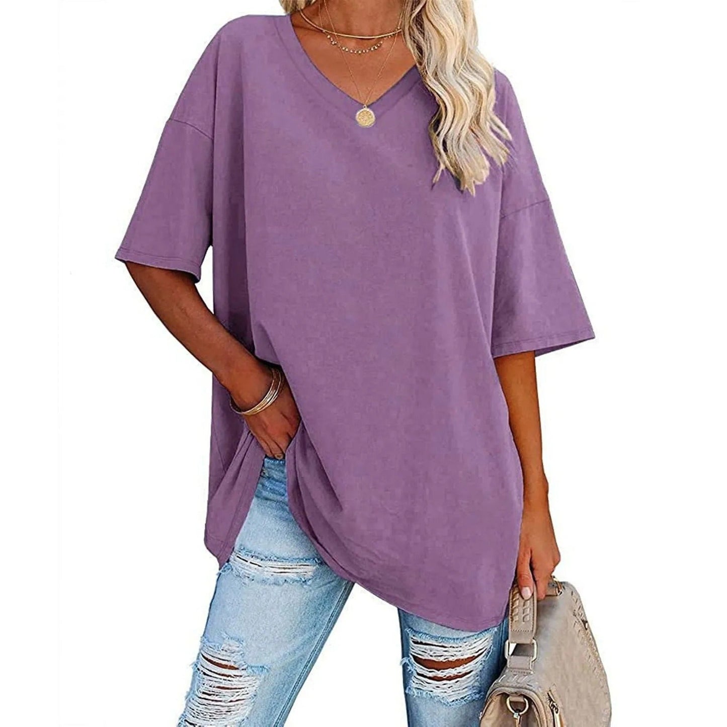 Tjarda™ | T-Shirt Oversize con Collo a V