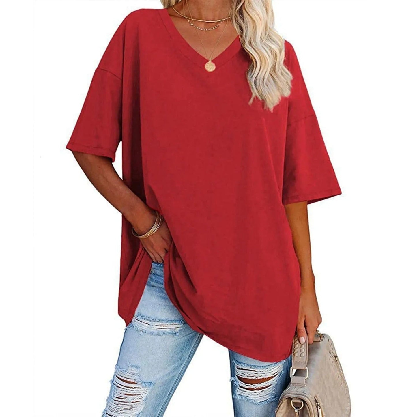 Tjarda™ | T-Shirt Oversize con Collo a V